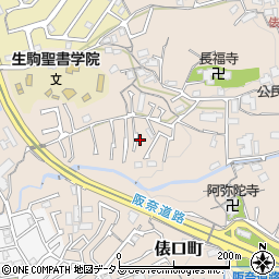 奈良県生駒市俵口町周辺の地図