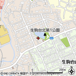 生駒台分館周辺の地図
