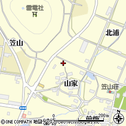 愛知県田原市浦町山家30周辺の地図