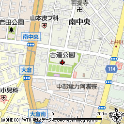 古道公園トイレ周辺の地図