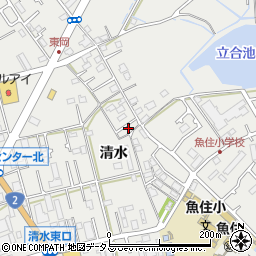 兵庫県明石市魚住町清水520周辺の地図