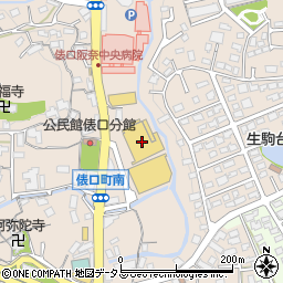 ホームセンターコーナン生駒店周辺の地図
