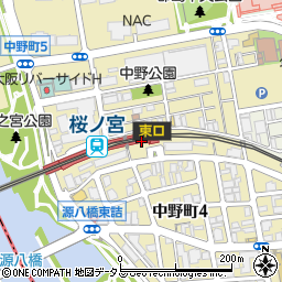 大阪市立　桜ノ宮駅有料自転車駐車場周辺の地図