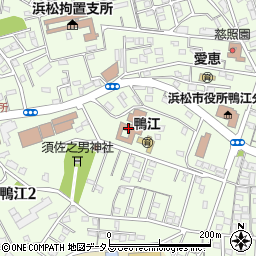 静岡県浜松市中央区鴨江周辺の地図