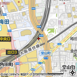 スタンドシャン食 OSAKA梅田エスト周辺の地図