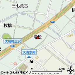 愛知県豊橋市大崎町境松周辺の地図