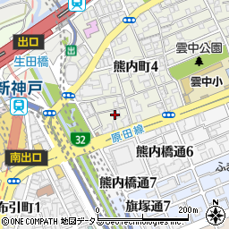 新神戸マンション周辺の地図