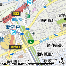 パレスエクセル新神戸周辺の地図
