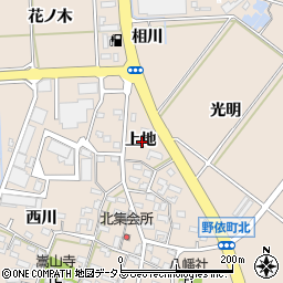 愛知県豊橋市野依町上地周辺の地図
