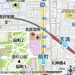 大阪市立北区民センター周辺の地図