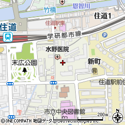大阪府大東市新町周辺の地図