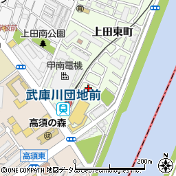 兵庫県西宮市上田東町9周辺の地図