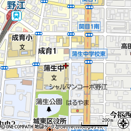 大阪市立蒲生中学校周辺の地図