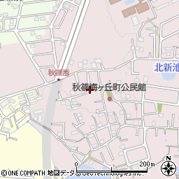奈良県奈良市秋篠梅ヶ丘町周辺の地図