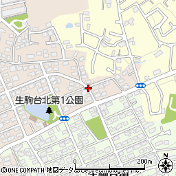 奈良県生駒市生駒台北周辺の地図