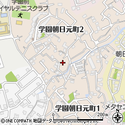 奈良県奈良市学園朝日元町周辺の地図