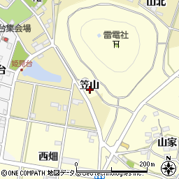 愛知県田原市浦町（笠山）周辺の地図