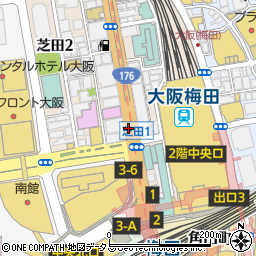 大阪(阪急梅田)周辺の地図