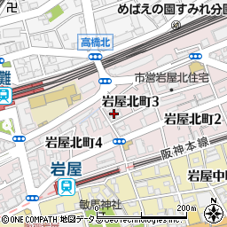 兵庫県神戸市灘区岩屋北町周辺の地図