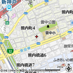 サンハイツ新神戸周辺の地図