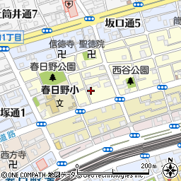 宮本通6丁目井上邸[akippa]駐車場周辺の地図