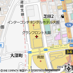グランフロント大阪周辺の地図