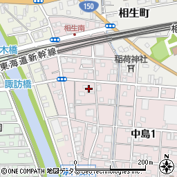 静岡県浜松市中央区中島1丁目周辺の地図