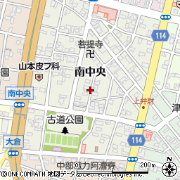 三重県津市南中央周辺の地図