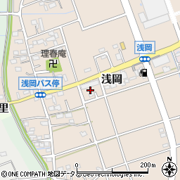 静岡県袋井市浅岡258周辺の地図