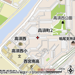 武庫川団地２５号棟周辺の地図