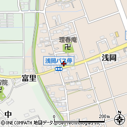 静岡県袋井市浅岡153周辺の地図