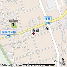 静岡県袋井市浅岡255周辺の地図
