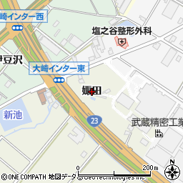 愛知県豊橋市大清水町（娵田）周辺の地図