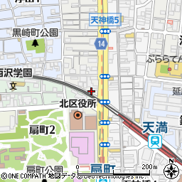 大阪府大阪市北区浪花町1-24周辺の地図