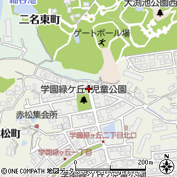 奈良県奈良市学園緑ヶ丘1丁目周辺の地図