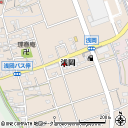 静岡県袋井市浅岡254周辺の地図