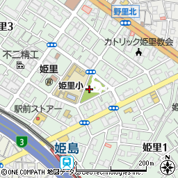 姫之里公園周辺の地図