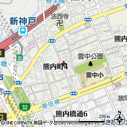 リパーク神戸熊内町４丁目駐車場周辺の地図
