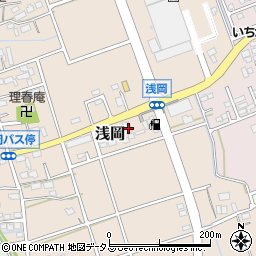 静岡県袋井市浅岡247周辺の地図