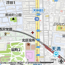 大阪府大阪市北区浪花町1-18周辺の地図