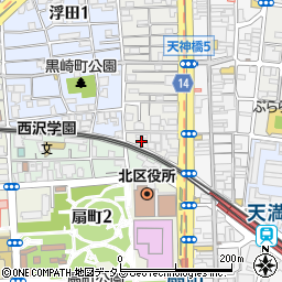 大阪府大阪市北区浪花町1-8周辺の地図