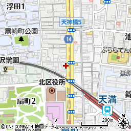 大阪府大阪市北区浪花町1-22周辺の地図