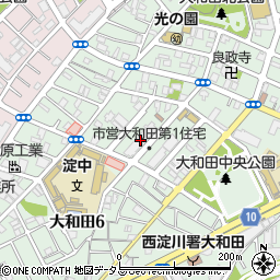 大阪市営大和田第一住宅周辺の地図