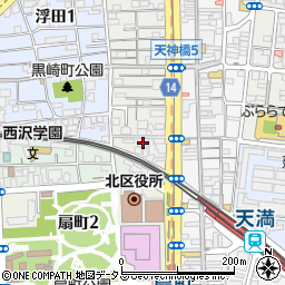 大阪府大阪市北区浪花町1-17周辺の地図