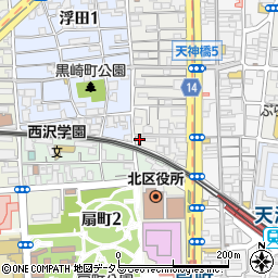 スペース大阪浪花町第１駐車場周辺の地図
