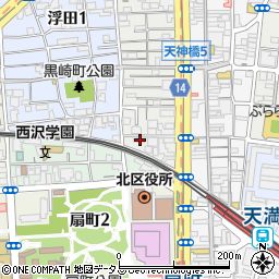 大阪府大阪市北区浪花町1-15周辺の地図