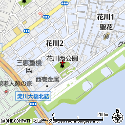 花川西公園周辺の地図