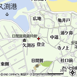 愛知県知多郡南知多町日間賀島登立周辺の地図