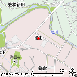愛知県豊橋市老津町後田周辺の地図