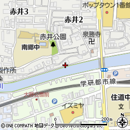 大阪府大東市赤井2丁目16周辺の地図